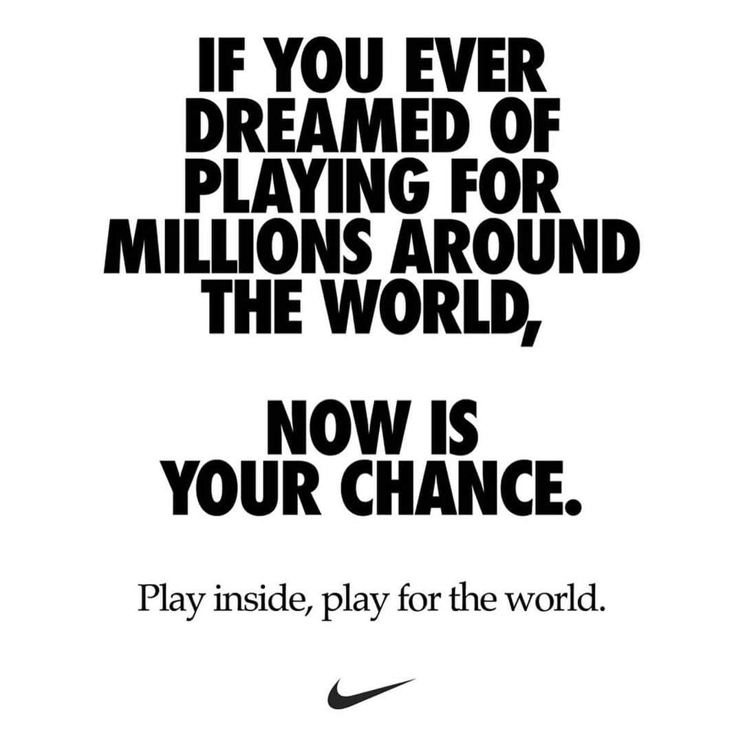 アルフレッド・モラレスのインスタグラム：「Now more than ever, we are one team. #playinside #playfortheworld #justdoit」