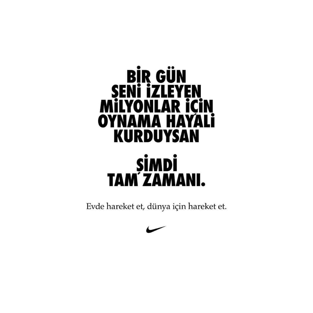 ナズ・アイデミルのインスタグラム：「Şimdi birbirimize her zamankinden daha da bağlı bir takımız. #evdehareket #dünyaiçinhareket #justdoit」