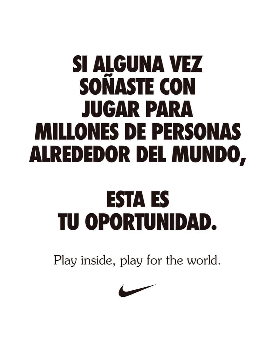 クリスチャン・ガンボアのインスタグラム：「Ahora, más que nunca, somos un solo equipo #playinside #playfortheworld @nike @nikecostarica」