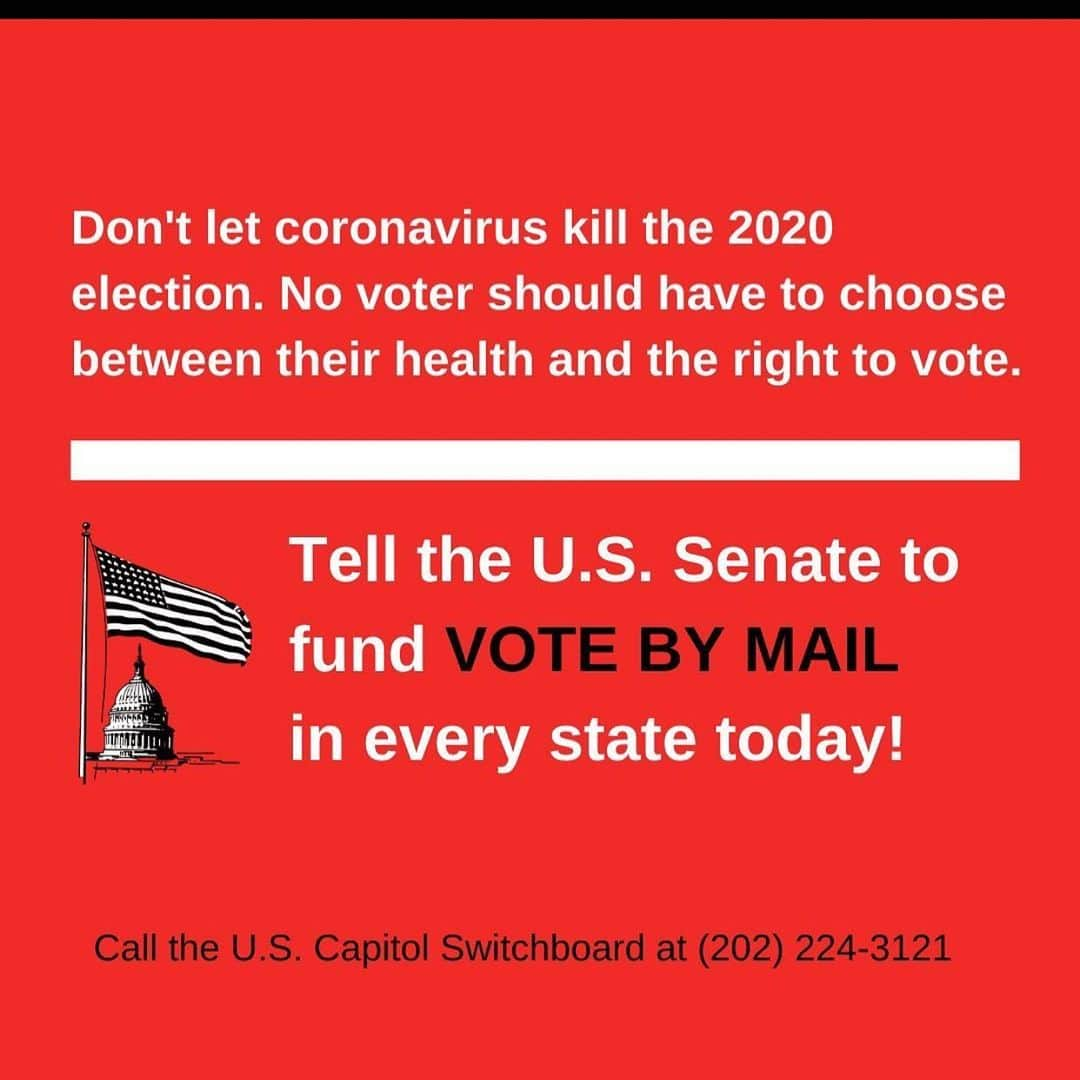 アシュレイ・ベンソンさんのインスタグラム写真 - (アシュレイ・ベンソンInstagram)「Did you know that in most states you can only vote by mail with a qualifying excuse?!? The U.S Senate is voting NOW to protect the 2020 Election from Coronavirus by funding vote by mail in every state to allow all citizens to vote by mail in 2020 if they choose. Call and email your Senator and tell them to support The Natural Disaster and Emergency Ballot Act of 2020 today. Votes happening in the next few days. We can’t let Coronavirus kill our democracy.」3月22日 7時33分 - ashleybenson