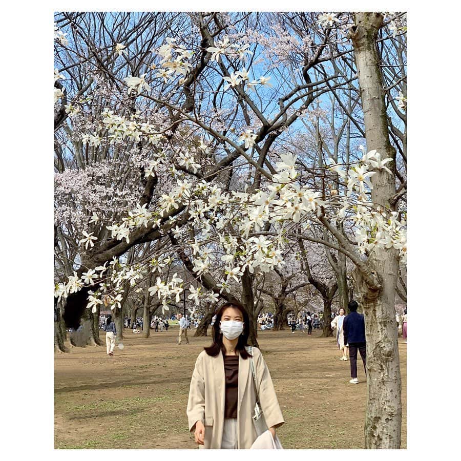 古川美有さんのインスタグラム写真 - (古川美有Instagram)「花見さんぽ🌸 . 今年はお花見でみんなで集まったりできないので、ふらっとお散歩だけにしました。 でもすごい賑わいだったー。びっくり。 早く色々落ち着くといいなぁ。 #花見 #さんぽ #桜はまだ5分咲きくらい」3月22日 16時05分 - miyukogawa