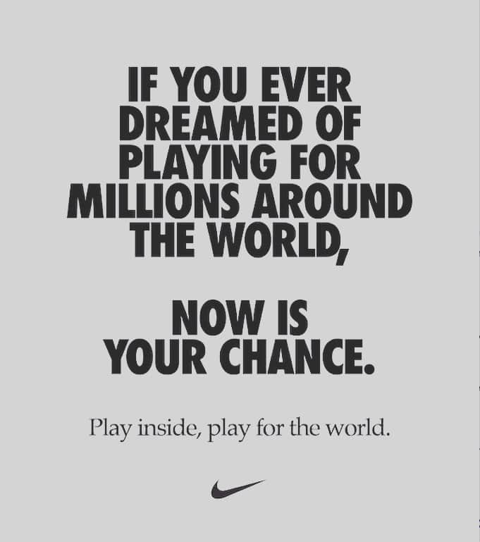 マーティン・ケリーのインスタグラム：「#playinside #playfortheworld @nikefootball 🙏🏻」