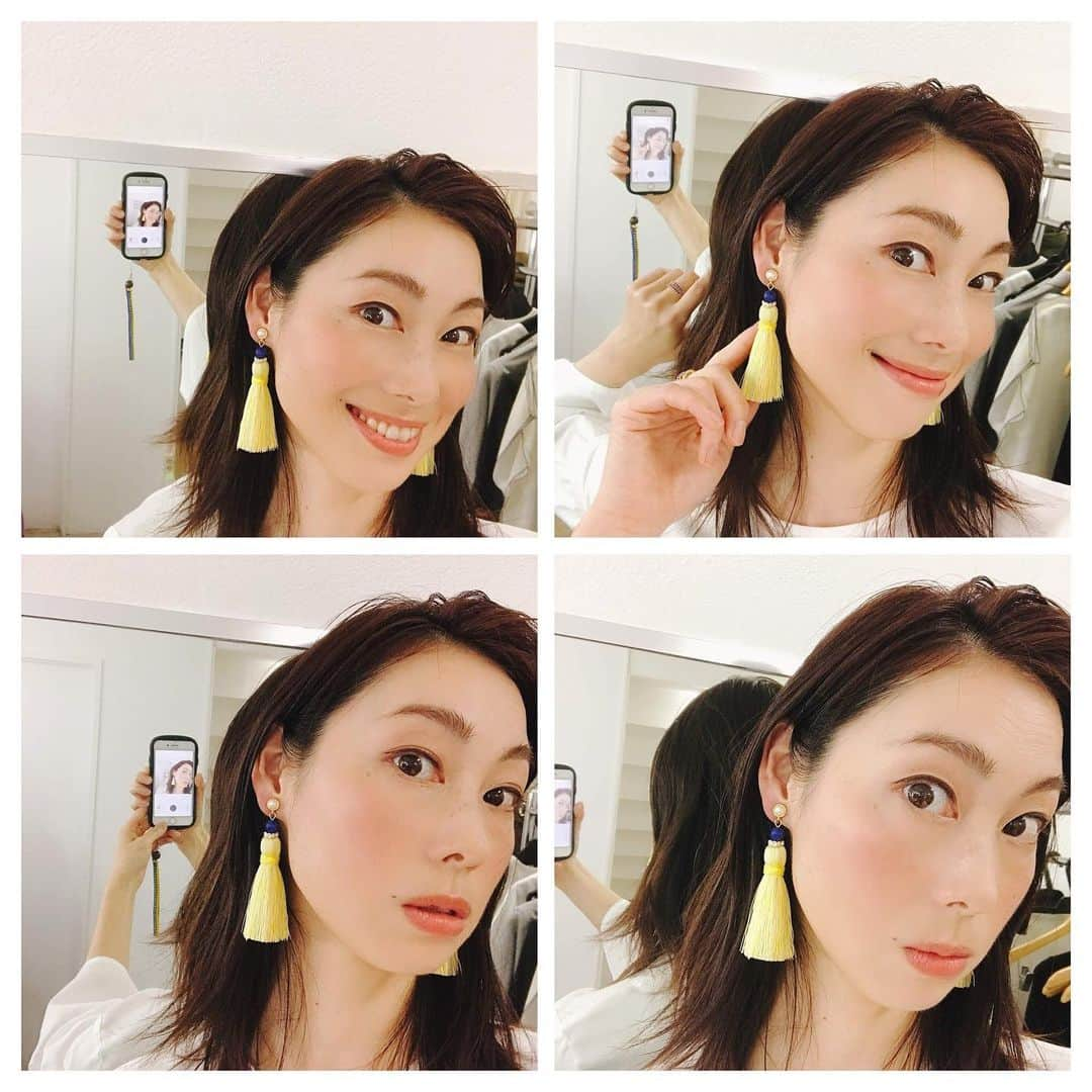 佐藤康恵さんのインスタグラム写真 - (佐藤康恵Instagram)「新作なのだ！ Y,S Jewelタッセルシリーズ🔶 ボリューミーな爽やかレモン🍋カラーに神秘的なラピスラズリの青にトップはパールで可愛いらしく❤️💕 ボリュームあるアクセサリーをつけると小顔効果❣️ラインスッキリ効果❣️があるよ⭐️⭐️⭐️ ヘアは、前髪上げてスッキリ自然な感じにすると大人っぽくなっておススメ😘 こんな時こそ心は下げずに上げて⤴️いきたい💖よね！  #新作はレモンタッセル #ysjewel #yasuesato #mama #model #actress #singer #japanesemodel #japaneseactress #二児の母 #歌手 #女優 #モデル #新作 #タッセルシリーズ」3月22日 19時45分 - yasuesato.official