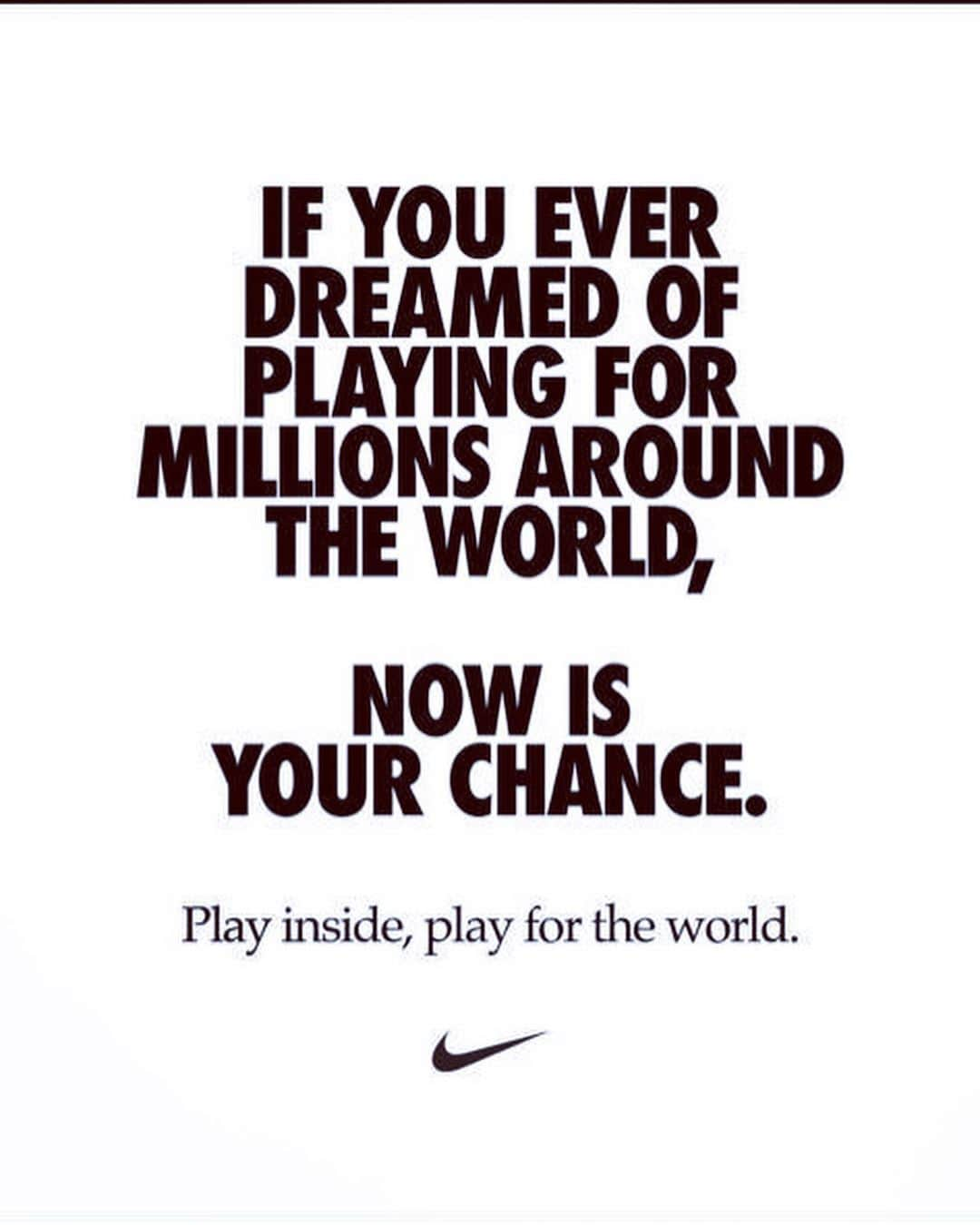 ケヴィン・ガメイロさんのインスタグラム写真 - (ケヴィン・ガメイロInstagram)「Si vous avez toujours rêvé de jouer pour des millions de personnes. Play inside, play for the world.  @nikefootball  @niketraining  #playinside #playfortheworld #justdoit」3月22日 21時34分 - kevingameirooff