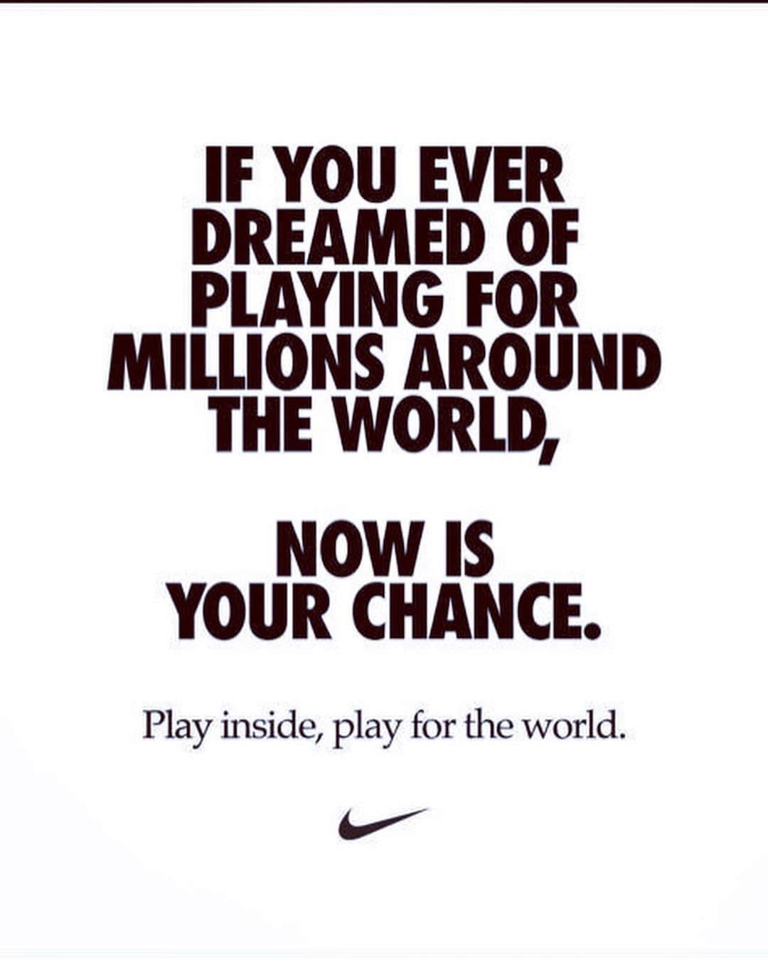 ケヴィン・ガメイロのインスタグラム：「Si vous avez toujours rêvé de jouer pour des millions de personnes. Play inside, play for the world.  @nikefootball  @niketraining  #playinside #playfortheworld #justdoit」