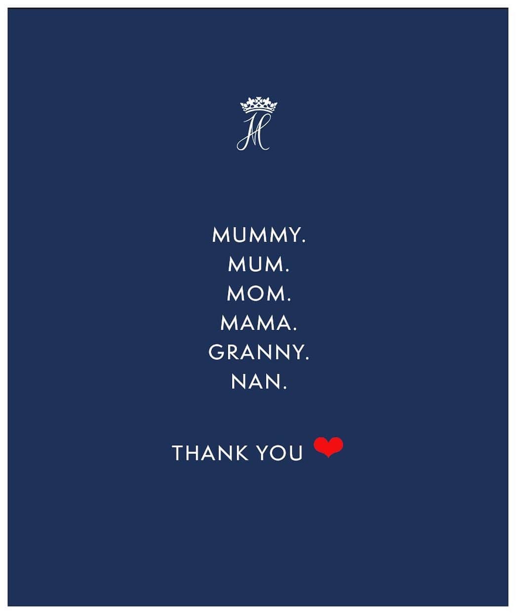 英ヘンリー王子夫妻のインスタグラム：「No matter what you call your mum, this Mother’s Day in the UK, we honour the mums all over the world who do so much every single day, and now more than ever.  Thank you ❤️」