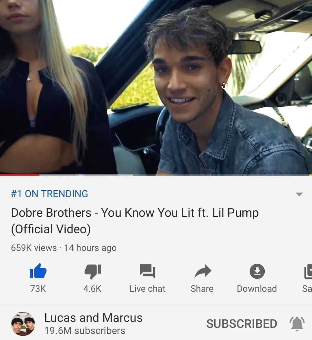 Lucas Dobreのインスタグラム：「#1 Trending!!! Thank y’all so much!!Everyone go watch it again 🙏🏼❤️ link in bio」