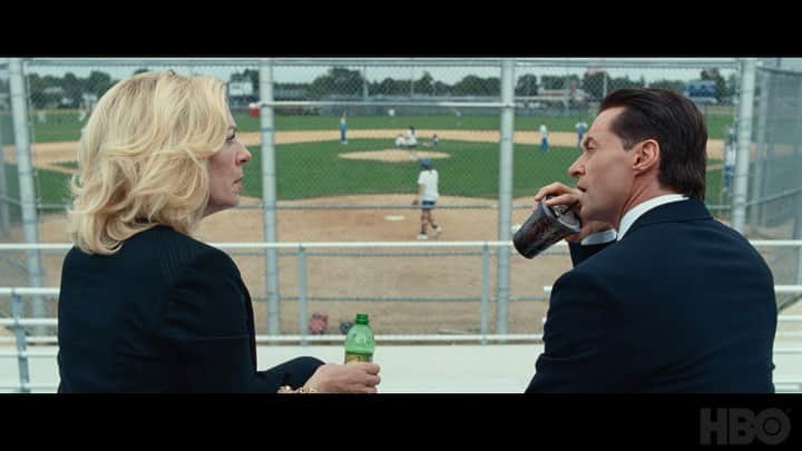 ヒュー・ジャックマンのインスタグラム：「Oh, would you like a bite? Official trailer release this Thursday. #badeducation premieres on @hbo April 25. @allisonbjanney」