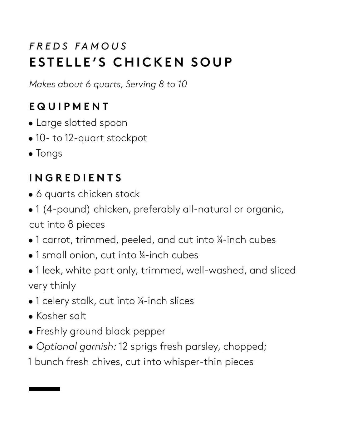 barneysnyofficialさんのインスタグラム写真 - (barneysnyofficialInstagram)「#stayhome with a pot of Freds Famous Estelle’s Chicken Soup. Swipe for the recipe. 🖤」3月23日 21時56分 - barneysny