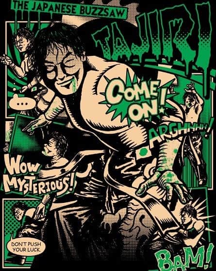 のインスタグラム：「new tshirt is coming soon. #tajiri #prowrestling」