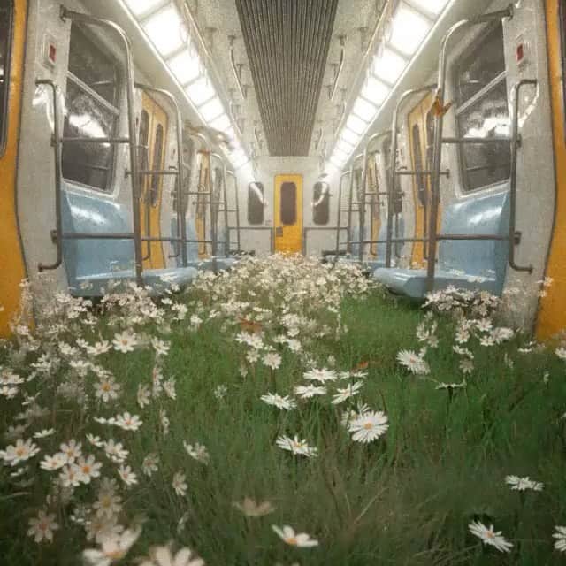 ジーン・トリプルホーンのインスタグラム：「What if?  By @vacades  #nature #subway #instagood」