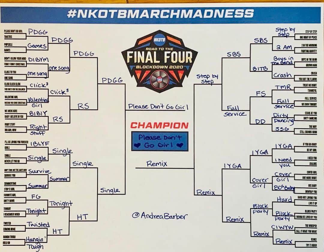 のインスタグラム：「Like there was ever a question what my champion would be... 🥰 #NKOTBMarchMadness let’s go!! Voting is happening right now on Twitter! @nkotb」