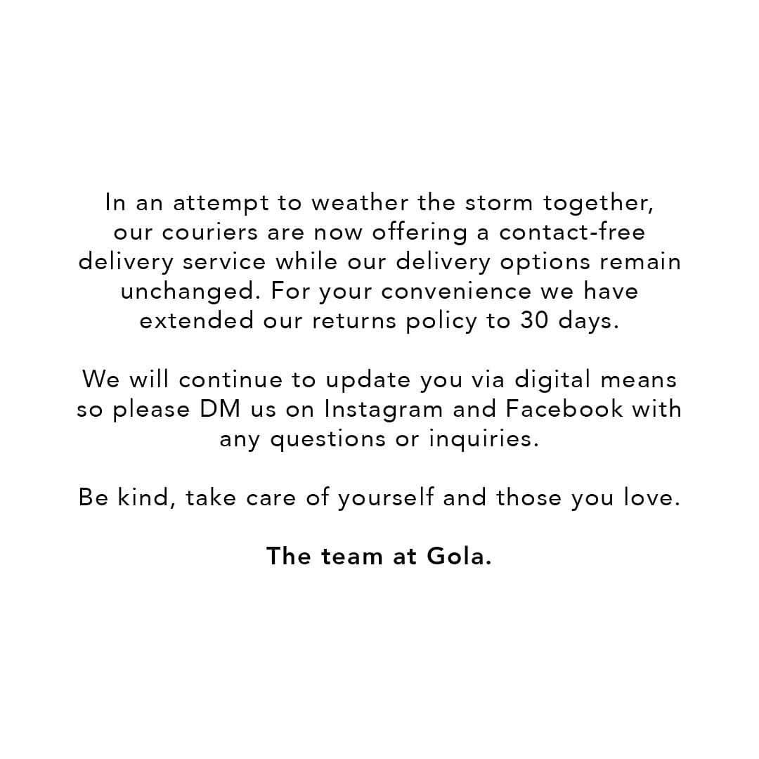 ゴーラさんのインスタグラム写真 - (ゴーラInstagram)「A message to everyone from the team at Gola. #StaySafe」3月24日 1時31分 - golaclassics