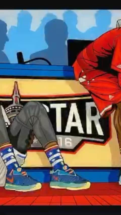 ポール・ジョージのインスタグラム：「🙏🏾🙏🏾🙏🏾 Mike @artmobb you killed this piece thank you bro! One of my fav moments with my idol was the 2016 all star game in Toronto. It was a special night for many reasons and the biggest being Kobe’s final all star game. We met at the scorers table to be checked back into the game. I had been feeling good the start of the game and told Kobe I’m going for the scoring record and the all star game MVP. He told me that’s how it goes you get hot early it’s over. We laughed about it as he told me to keep going don’t let up. I finished with 41 which I believe tied the record at that point and the west team was triple teaming me to not score again 🖕🏾 lol. But this moment was special to me and thank you Mike for bringing it back to life! Hope you can see the brighter days for us in heaven Kobe. We love and miss you and will always! Great touch with @louwillville on the sounds!」