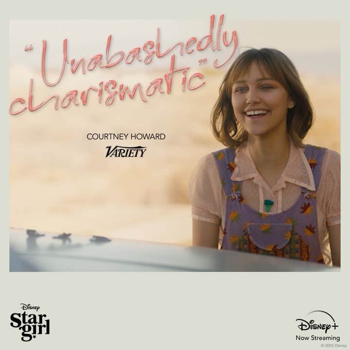 飯端美樹のインスタグラム：「#StargirlMovie is “unabashedly charismatic.” @Stargirl is now streaming on #DisneyPlus.」