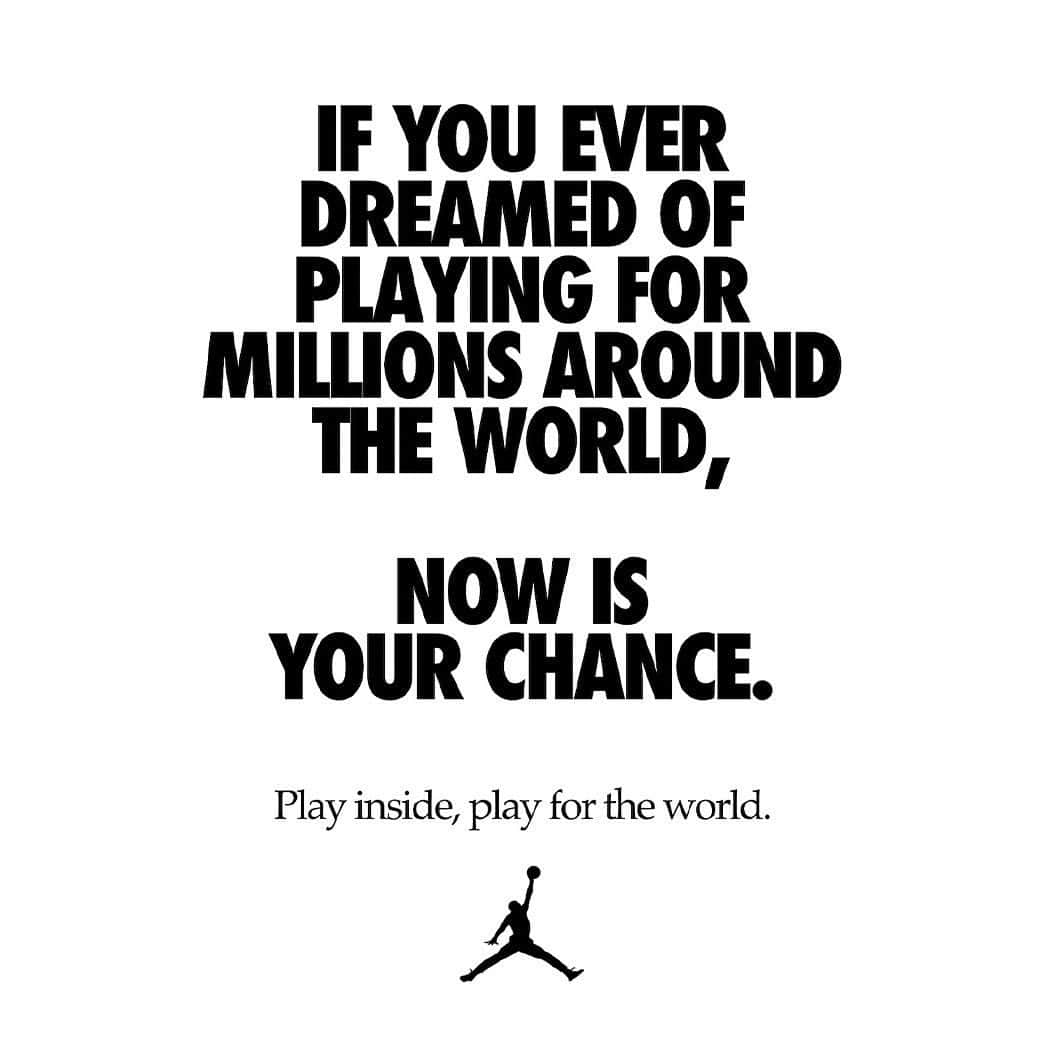 八村塁のインスタグラム：「Now more than ever, we are one family. #jumpman #playinside #playfortheworld」