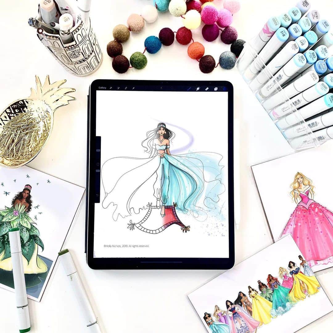 Holly Nicholsさんのインスタグラム写真 - (Holly NicholsInstagram)「New princess coloring book now available! hnillustration.etsy.com or link in bio! ALL princesses from the collection are in the book- not just the ones in this post. 😌. All brushes, templates, coloring books, and digital prints are on sale right now. 😊 #Princess #coloringbook . #fashionillustration #fashionsketch #fashionillustrator #bostonblogger #bostonillustrator #fashiondrawing #copicart #copicmarkers #copic #illustrator #procreate #procreateart #ipadart #hnicholsillustration」3月24日 10時18分 - hnicholsillustration