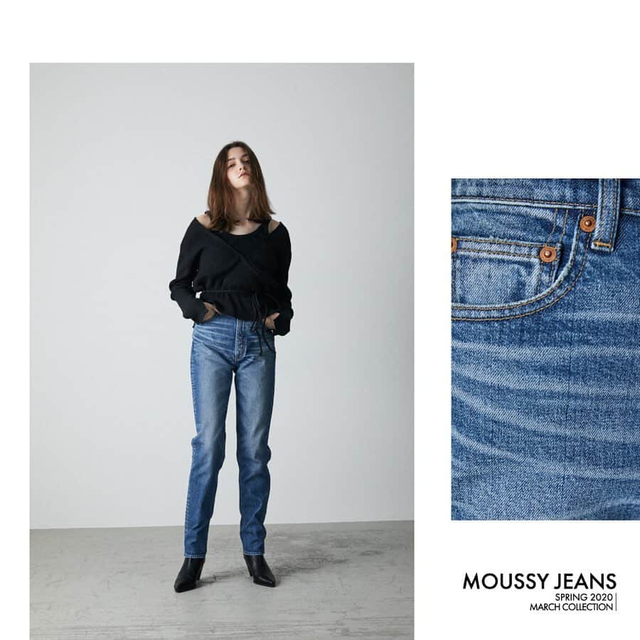 のインスタグラム：「MOUSSY JEANS SPRING 2020 MARCH COLLECTION ㅤㅤㅤㅤㅤㅤㅤㅤㅤㅤㅤㅤㅤ ／ YOURSELF Cornelia G ㅤㅤㅤㅤㅤㅤㅤㅤㅤㅤㅤㅤㅤ ・PLAIN JEANS STRAIGHT SLIM No. 010DSA12-8020 ㅤㅤㅤㅤㅤㅤㅤㅤㅤㅤㅤㅤㅤ #MOUSSYPLAINJEANS #MOUSSYJEANS #MOUSSY」