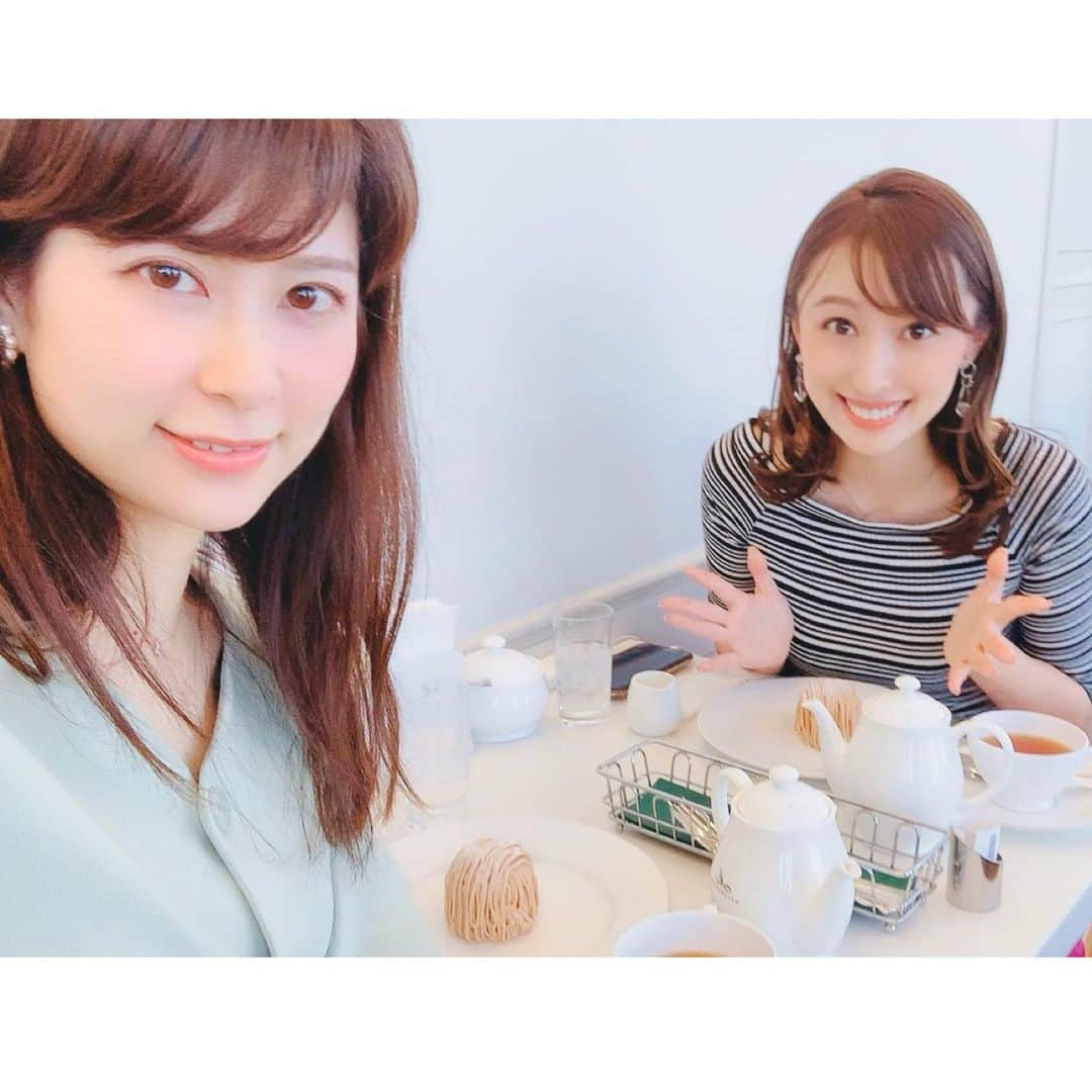 楠紗友里さんのインスタグラム写真 - (楠紗友里Instagram)「同期で集まる前に、ゆかたんとお茶も🧁❤️ 生まれて初めてちゃんとモンブラン食べました😅笑 ものすごく繊細で柔らかくて美味しかった🥺❣️ 他にも気になったスイーツがたくさんあったので、また行きたいな☺️❤︎ * #京都 #スイーツ #マールブランシュ #モンブラン #malebranche  #montblanc  #cake」3月24日 12時24分 - sayuri_kusunoki