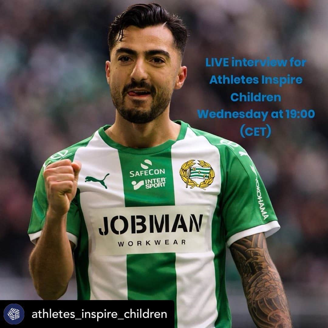 イロアン・ハマドのインスタグラム：「Tomorrow I will go live together with @athletes_inspire_children  Participate in our contest and win an signed shirt by doing following things:  1. Follow @athletes_inspire_children  2. Send them an interesting question  3. Join the live chat 19.00 tomorrow on @athletes_inspire_children Instagram live」