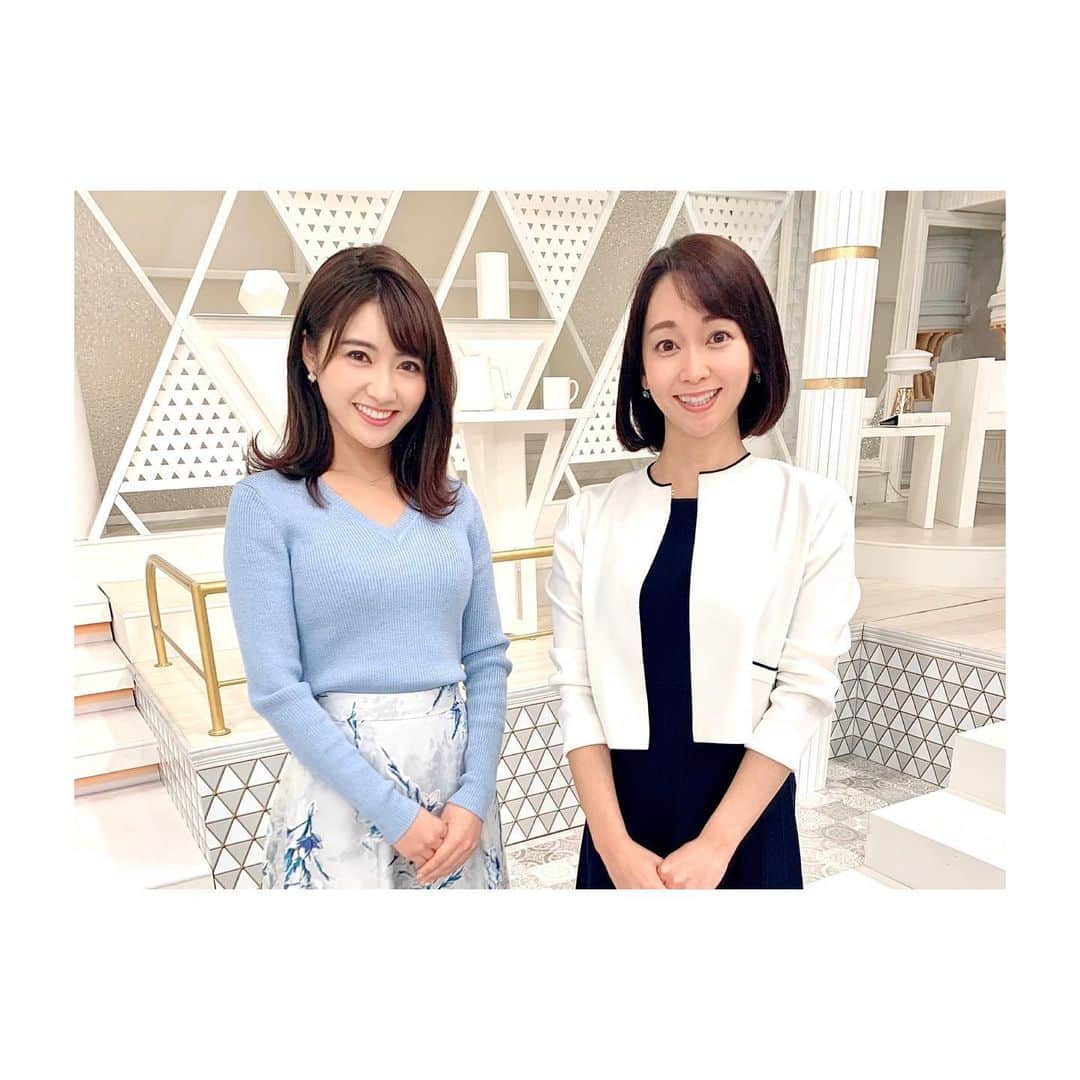 久保井朝美さんのインスタグラム写真 - (久保井朝美Instagram)「👭 TBS「#ひるおび!」でした📺 ． 「北風🆚太陽」 今日は北風の圧勝でしたが🍃 明日は太陽が勝ちそうです☀️ ． #出水麻衣 #TBSアナウンサー #久保井朝美 #気象予報士 #大人可愛いコーデ #アナウンサー衣装 #北風と太陽」3月24日 21時26分 - asami_k920