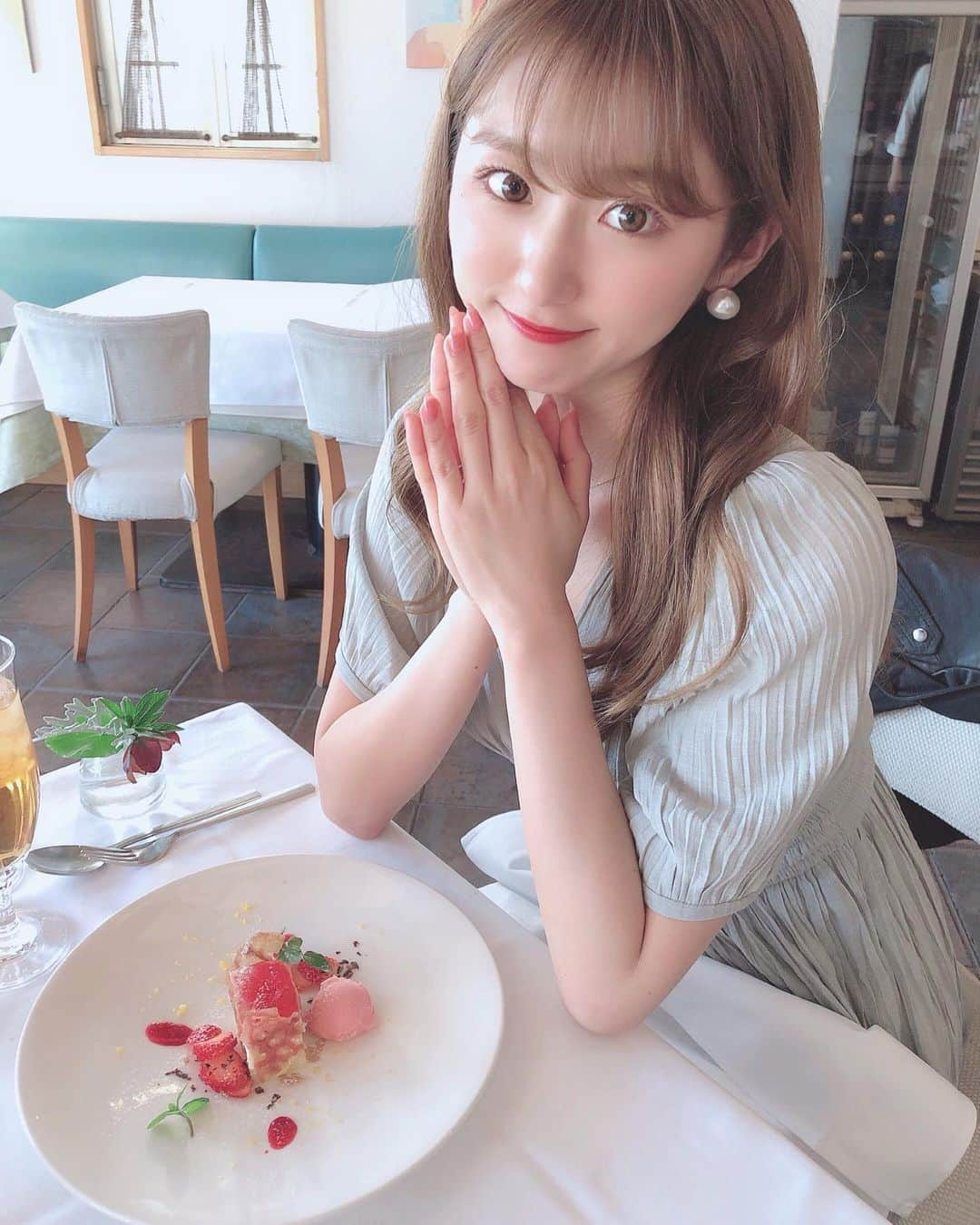 阿比留李帆のインスタグラム：「暖かくなってきた🌸🥺 春だね🍒うれしい」