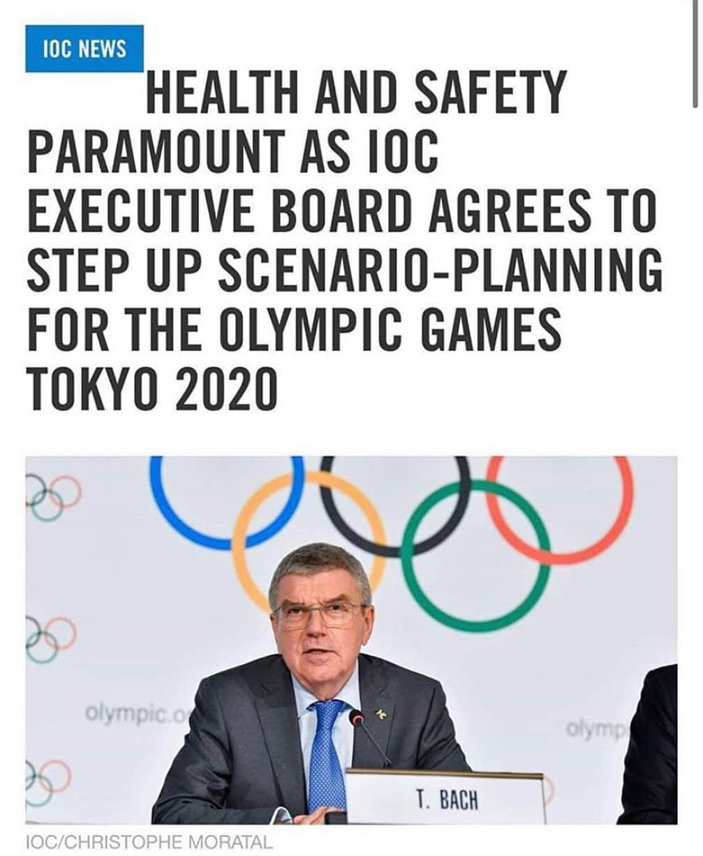 チョン・ジャーチーのインスタグラム：「IOC 官網：  1. 不晚於 2021 夏天舉辦 2. 名稱仍為 TOKYO 2020  https://www.olympic.org/news/joint-statement-from-the-international-olympic-committee-and-the-tokyo-2020-organising-committee」