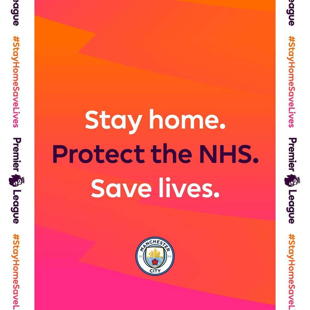 マンチェスター・シティFCさんのインスタグラム写真 - (マンチェスター・シティFCInstagram)「Stay home.⁣ Protect the NHS.⁣ Save lives.⁣ ⁣ One team together 💙⁣ ⁣ #StayHomeSaveLives」3月25日 0時03分 - mancity