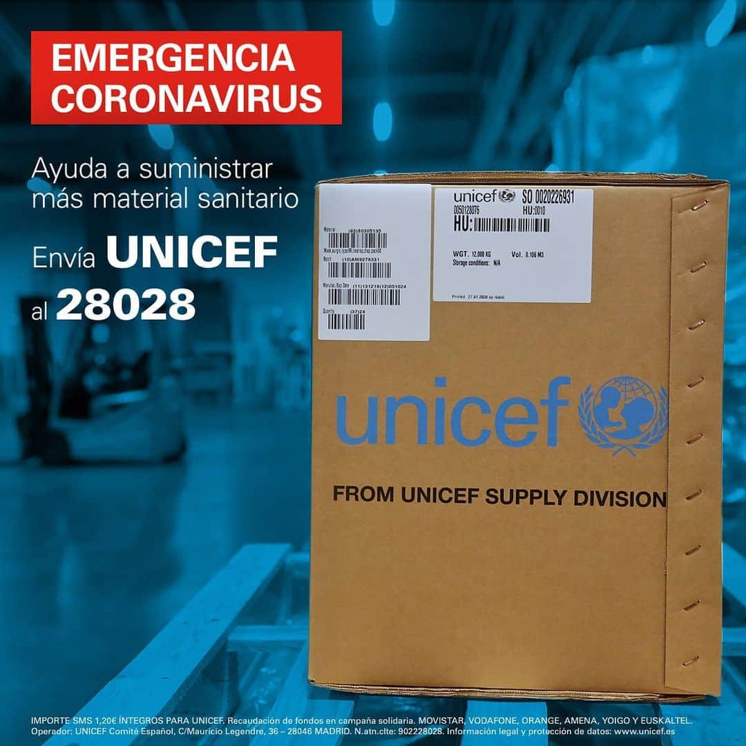 セルヒオ・ラモスさんのインスタグラム写真 - (セルヒオ・ラモスInstagram)「Manda un SMS con la palabra UNICEF al 28028 y contribuye a que @unicef_es pueda traer más mascarillas, más guantes, más geles, etc. para los profesionales sanitarios de España. Toda ayuda suma, toda ayuda es necesaria. *Cada SMS es 1,20€ que va íntegro a UNICEF España.」3月25日 7時06分 - sergioramos