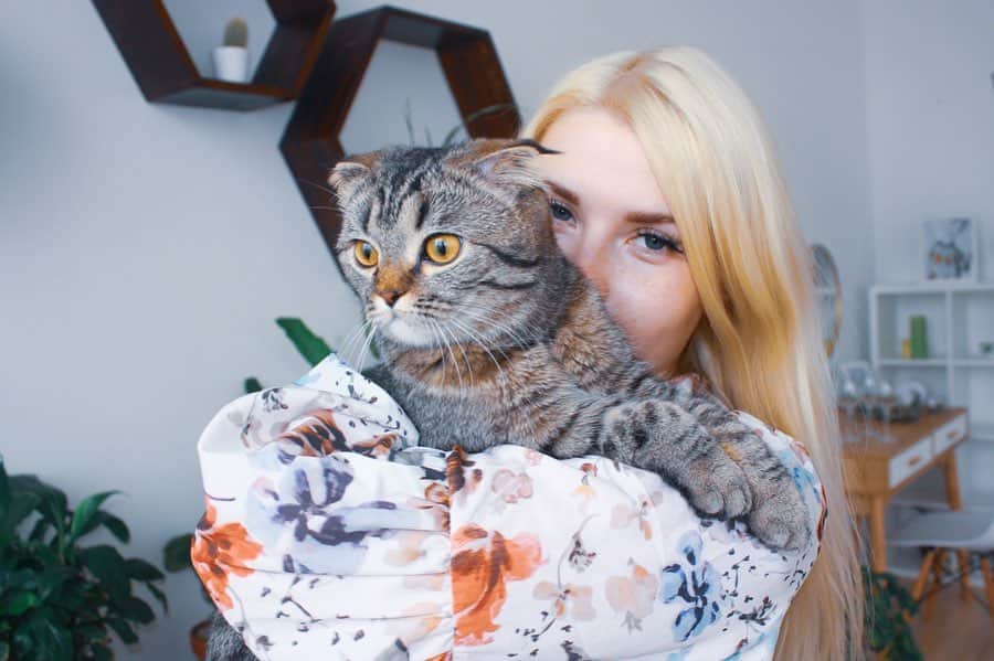 ALINA AKULAのインスタグラム：「Этот плод любви совы и суриката доводит меня до крышки каждое утро:😡😣 жуёт волосы, кусает за пятки, лезет лапами в лицо, и все это не потому что она смертельно голодная, (хотя это ее тоже очень волнует) ей просто скучненько🥺  Как только успех достигнут, и я уже не в горизонтальном положении, она, с чувством выполненного долга СПИТ 🤤 Убила бы, но люблю ее) Расскажите о ваших зверюшках)  За фото спасибо @sand_away #охужэтикошки」