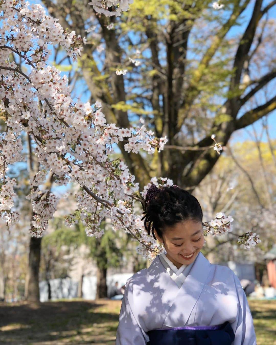 masakiさんのインスタグラム写真 - (masakiInstagram)「今日の上野はきもちいい🌸 娘へ。 私がデザインしたつやびの着物を 卒業の記念に仕立てていただきました。 生地は優しい淡藤色の丹後ちりめん。 京都の伝統ある染匠で染めた小紋です。 極小の桜の花びらを、大小つけた花丸文に仕上げました。 さらに手描きで、筆で描ける最小の花びらの金彩をほどこしています。 とっても繊細な綺麗な模様です。 首元の半襟はお友達が用意してくれた白の地模様、 そして銀の重ね襟はスタッフが提案してくれました。 着物好きのみんなが助けてくれて、ハレの日の装いに。 あたしの懐かしのナンタケットバスケットに、 成人式の草履も役立った。 ドレッドでもいけたねw この方、春からは大学院に進むことになりました。 いつ、かーちゃんに家を買ってくれるんだろうか。 首を長ーくして待ってます♡  #つやび#京都丸紅」3月25日 18時21分 - mogurapicassowols