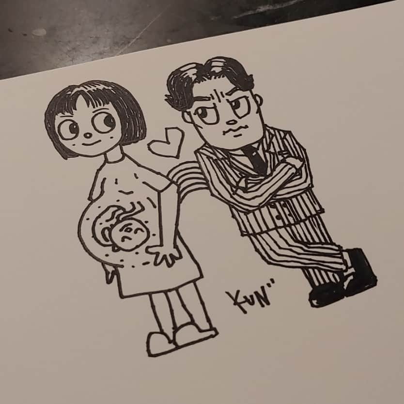 イ・ヒジュンのインスタグラム：「#쿤작가가 그려준 나의 소중한가족」