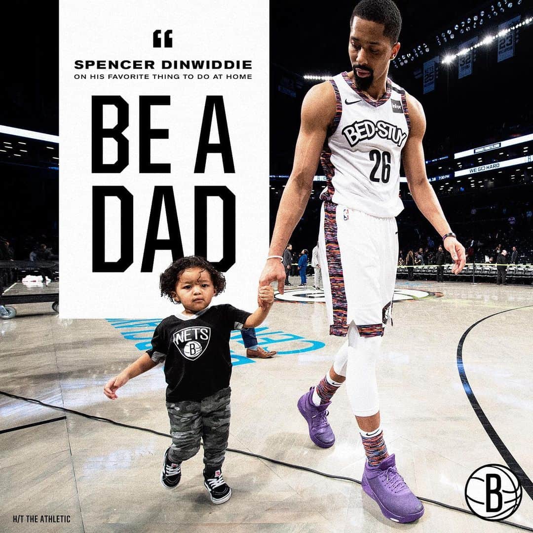 Brooklyn Netsさんのインスタグラム写真 - (Brooklyn NetsInstagram)「@spencerdinwiddie is in full dad mode at home 🙏 (h/t @theathletichq)」3月26日 3時48分 - brooklynnets