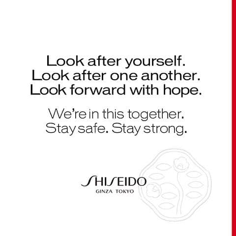 資生堂さんのインスタグラム写真 - (資生堂Instagram)「Look after yourself. Look after one another. Look forward with hope.  We’re in this together. Stay safe. Stay strong.  #shiseido」3月26日 15時29分 - shiseido