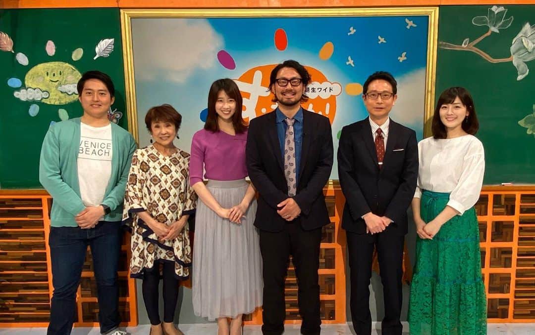 中村秀香のインスタグラム：「今朝は #すまたん  ゲストは#狩野恵輔 さんでした😊♪ .  来週はいつも通り、月・火とお天気担当です！よろしくお願いします✨」