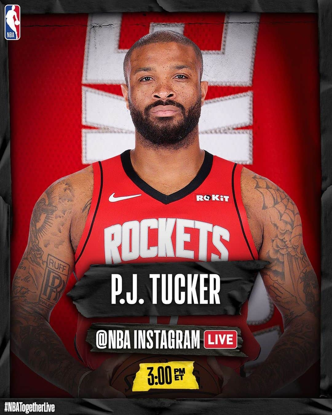 NBAさんのインスタグラム写真 - (NBAInstagram)「👟 @pjtucker of the @houstonrockets will be live on our @nba IG at 3:00pm/et! #NBATogetherLive」3月27日 0時07分 - nba