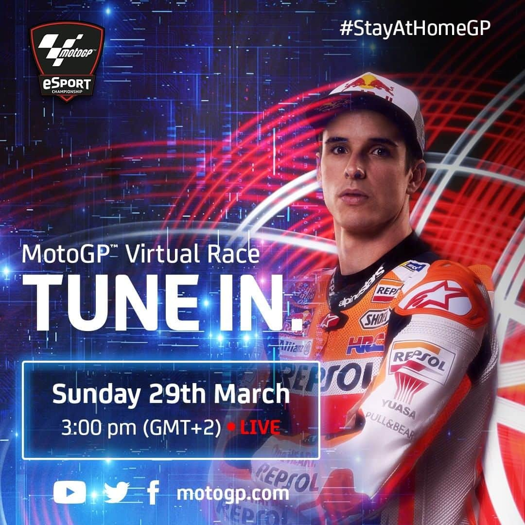 MotoGPさんのインスタグラム写真 - (MotoGPInstagram)「Prepare yourself for the first ever #MotoGP Virtual Race! 🙌 The first 5 contenders are ready! It's almost time to go racing! 💨 #StayAtHomeGP #eSports #Motorcycle #Racing #Motorsport」3月26日 18時51分 - motogp