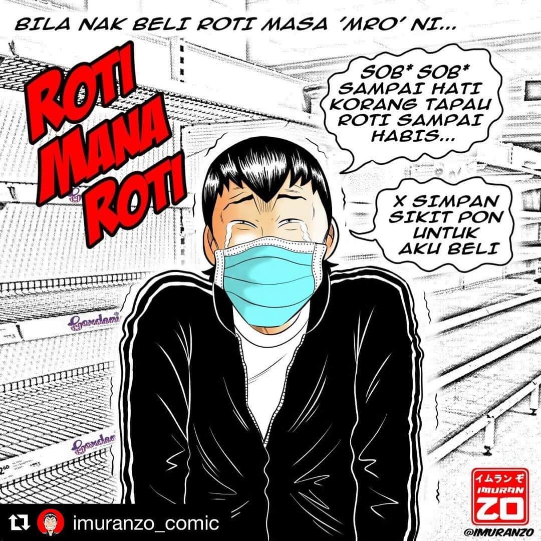 Koleksi Komik Malaysiaさんのインスタグラム写真 - (Koleksi Komik MalaysiaInstagram)「#Repost @imuranzo_comic with @get_repost ・・・ ROTI MANA ROTI . 😢🍞😔 .  Bagi can la orang lain nak beli...ko sorang tapau 5 bungkus memangla habis... . . . 👉Follow @imuranzo_comic for more !🍫 . . . #imuranzo @imuranzo_comic . . . . ➖➖➖➖➖ 🎌HASHTAGS🎌➖➖➖➖➖ #komik #komikmalaysia #koleksikomikmalaysia  #komikstrip #gengkomik #komikharian #drawing #mangadrawings  #imuranzo #stayathome」3月26日 21時08分 - tokkmungg_exclusive