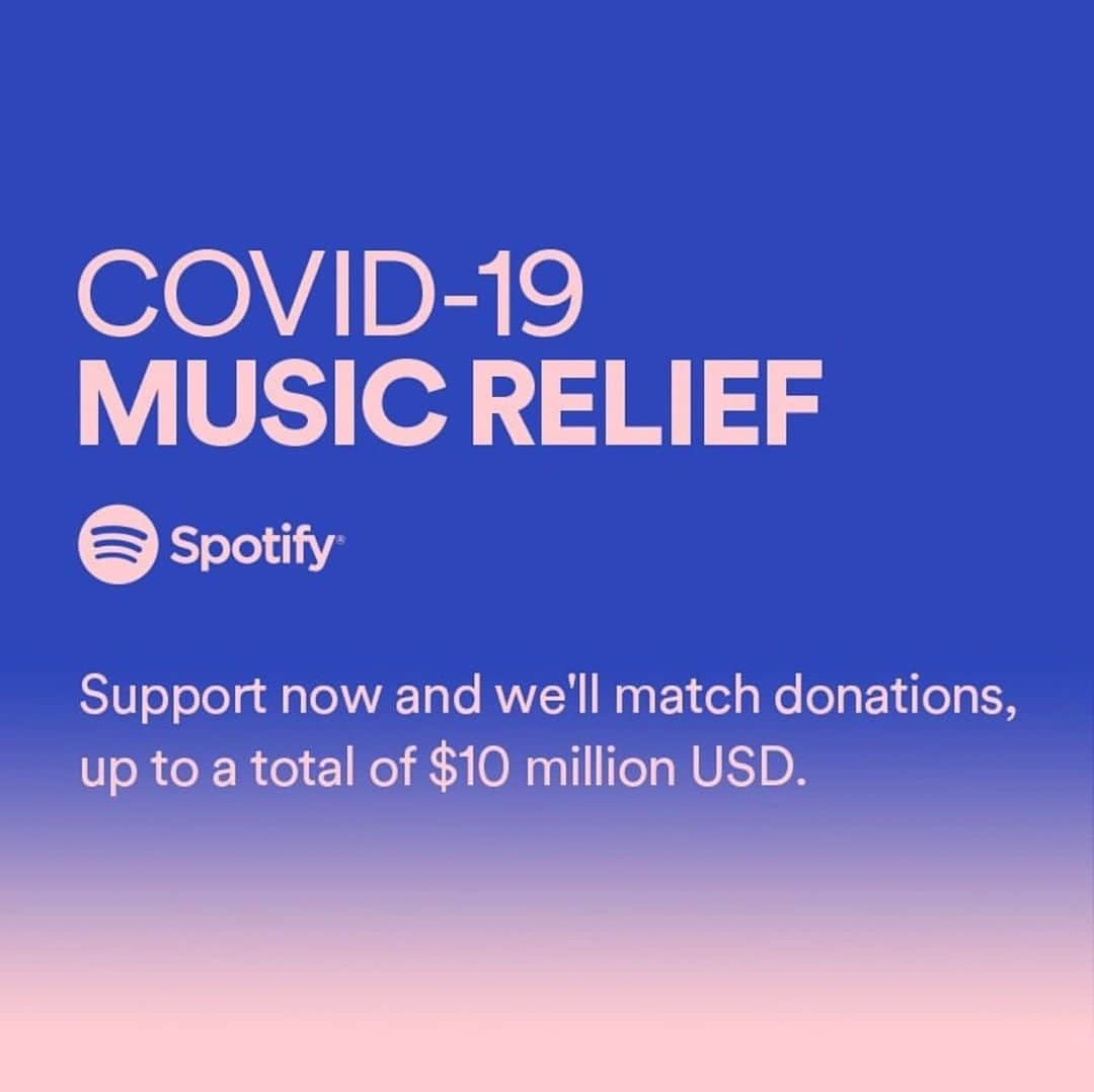 Block.fmさんのインスタグラム写真 - (Block.fmInstagram)「Spotify、音楽業界支援を目的にした「COVID-19 MUSIC RELIEF」プロジェクトを始動! 1000万ドル規模の寄付を始め、総力をあげて新型コロナウイルス禍に直面している音楽業界を支援する。詳細はlinkin.bio」3月26日 22時00分 - blockfm