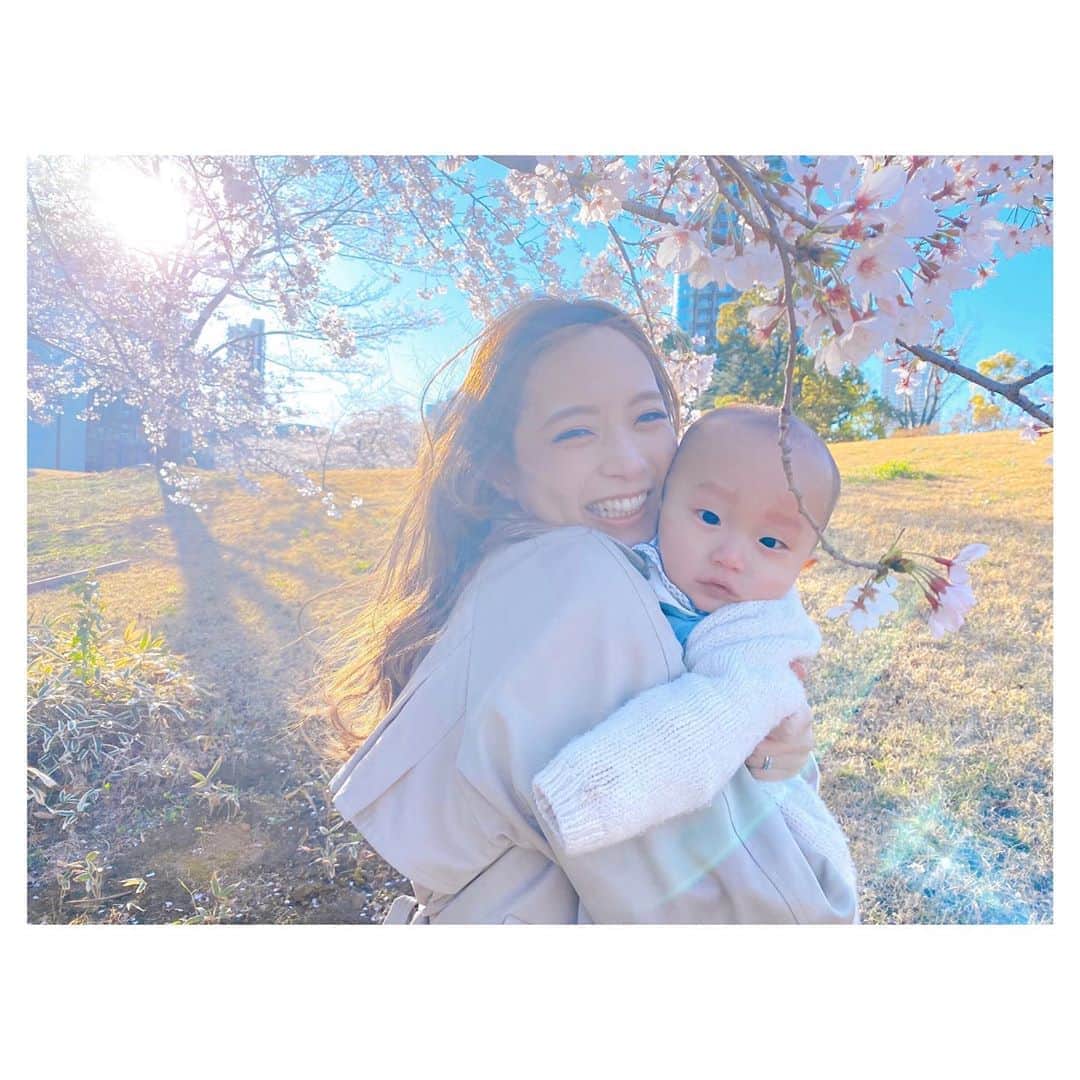 前原穂高のインスタグラム：「こないだいつもの散歩道にも桜が咲いてた😍 外出自粛で満開は見れなさそうだけど、 生まれて初めての桜はどんな気持ちで見てくれたのかな。 ㅤㅤㅤ あなたが生まれた日もキレイな桜が咲いていました🙌 「桜太」 もうすぐで1歳になるね👍 ㅤㅤㅤ #前原家 #お花見できないの寂しいね #がんばって乗り切ろうね」