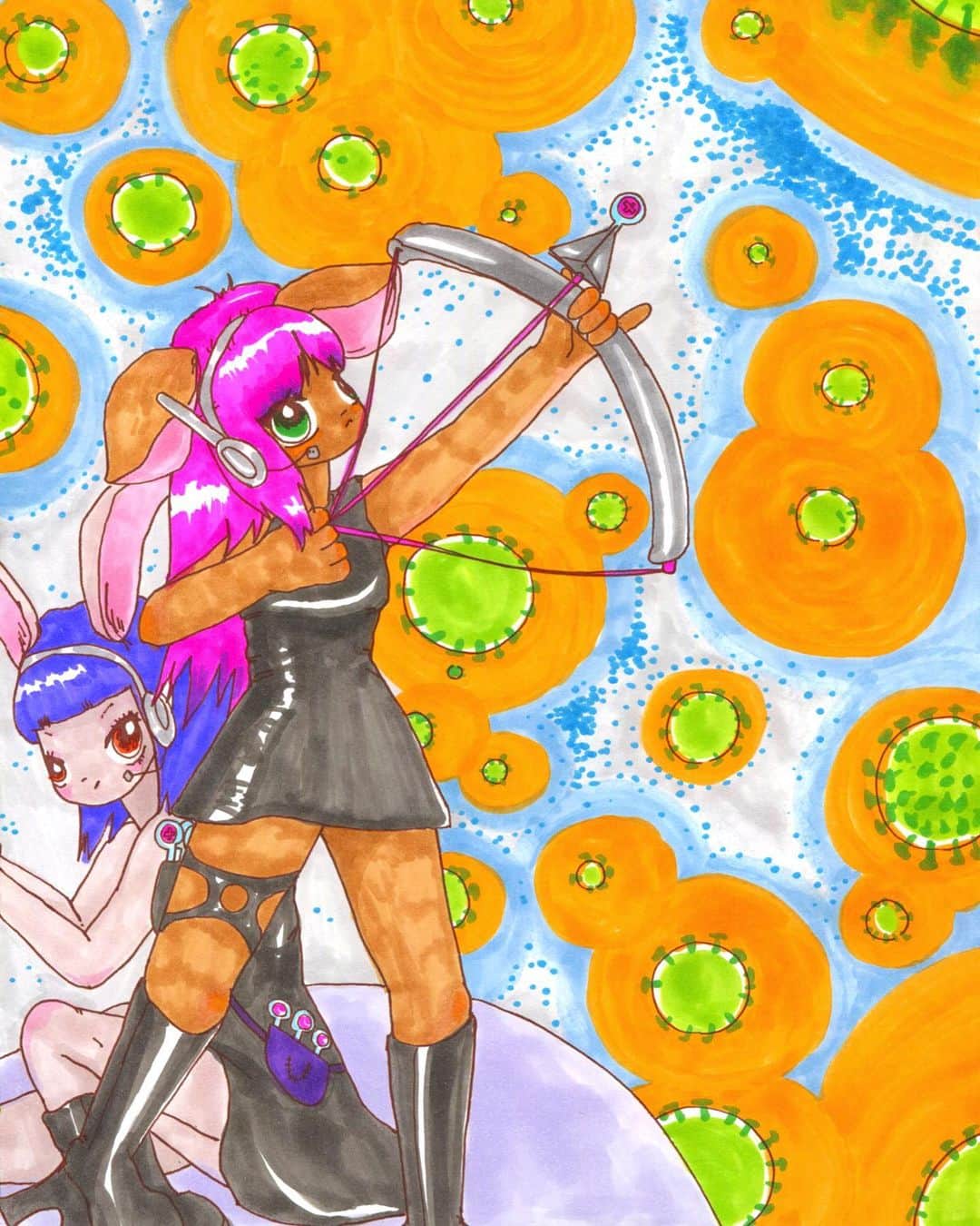 UNIFのインスタグラム：「(っ•﹏•) ‎و  ɢo away corona ! 🔪🦠 by @myokahara ＊*」