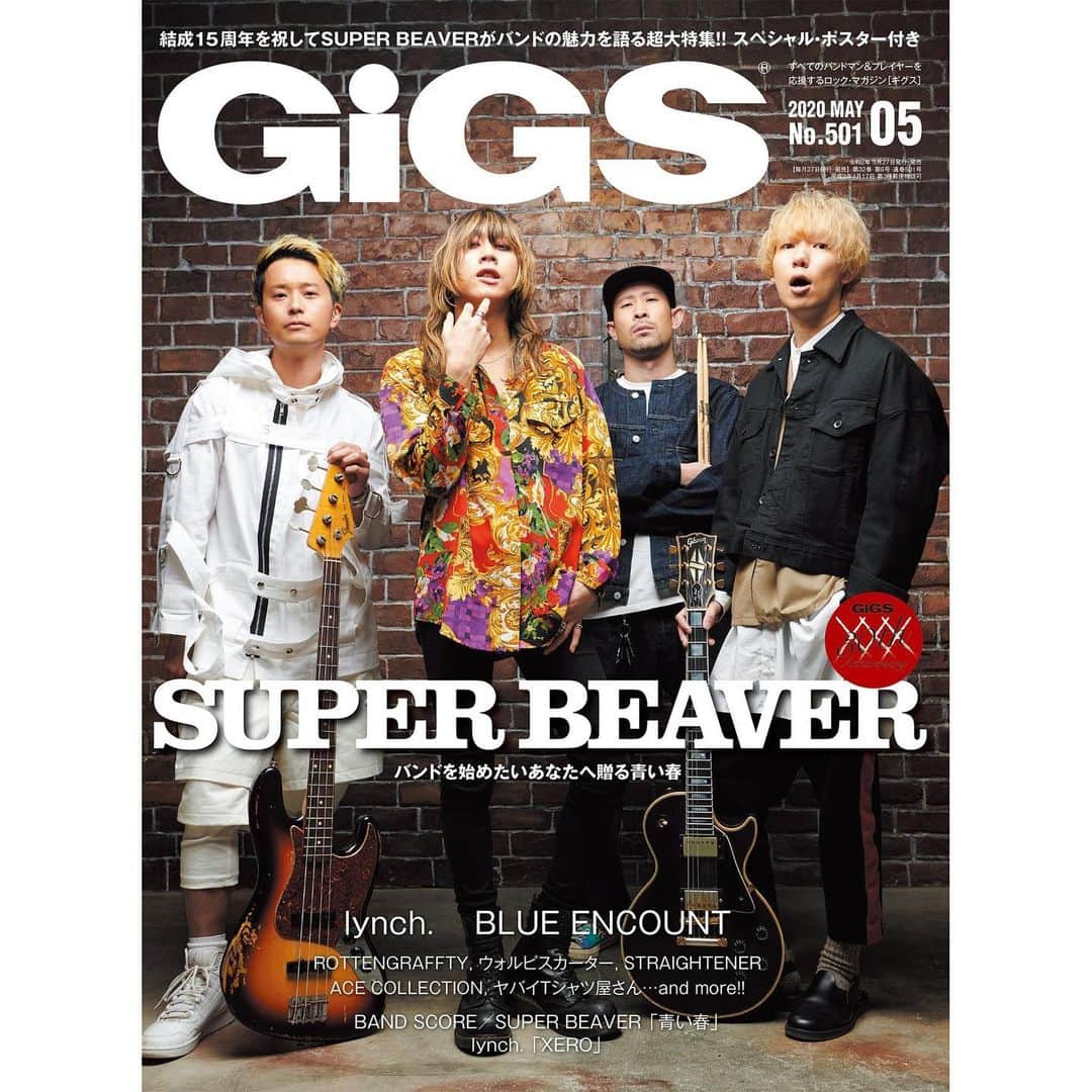 藤原広明さんのインスタグラム写真 - (藤原広明Instagram)「GiGS5月号本日発売。チェックっ😘😘😘😘 #GiGSUPERBEAVER #sb15th」3月27日 18時18分 - hiroaki_drums_superbeaver