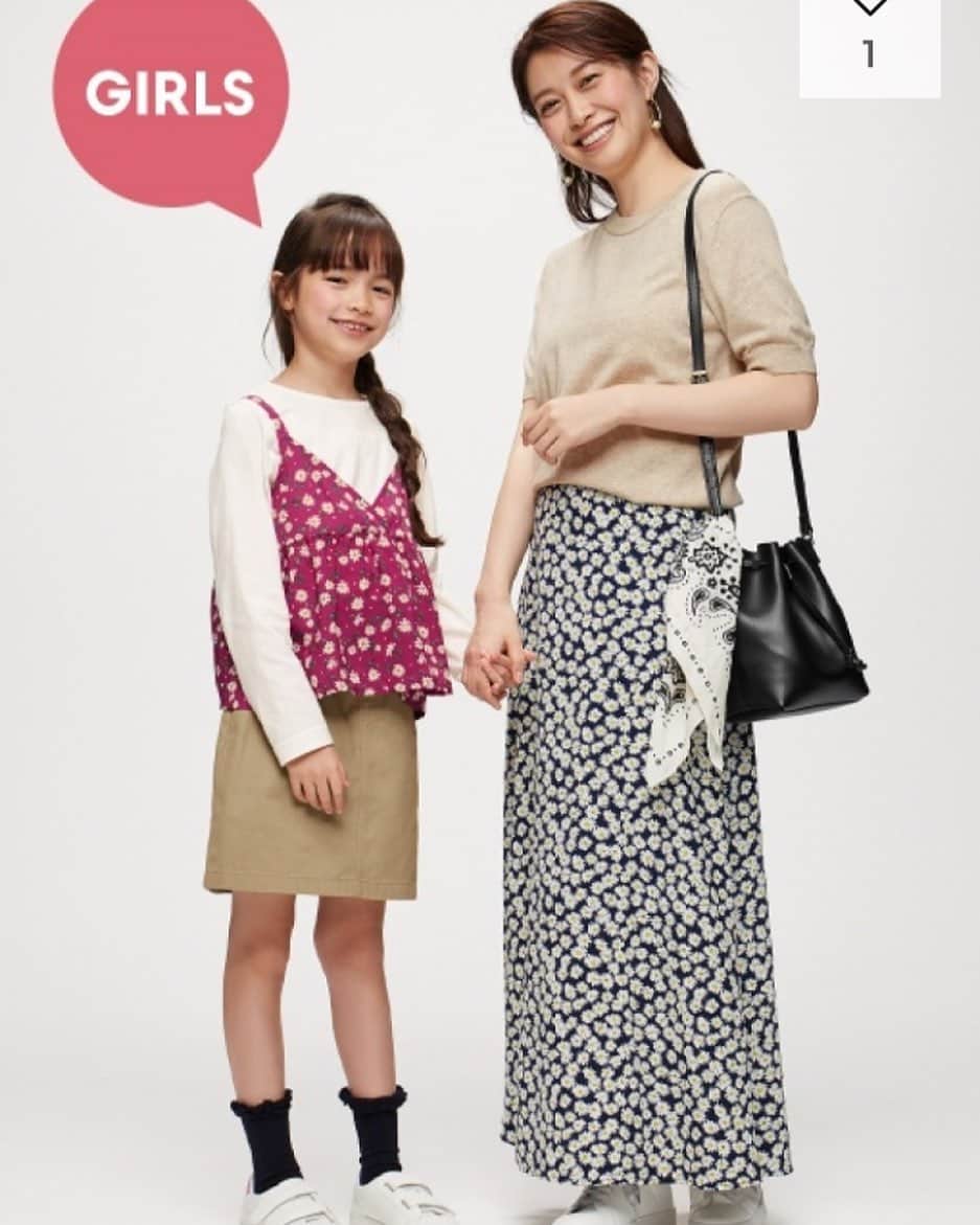 高橋絵美のインスタグラム：「@gu_for_all_ @gu_global 👧❤️👩 #gu #guコーデ #gu親子コーデ #gu親子リンクコーデ #spring #親子リンクコーデ #kids #キッズコーデ」