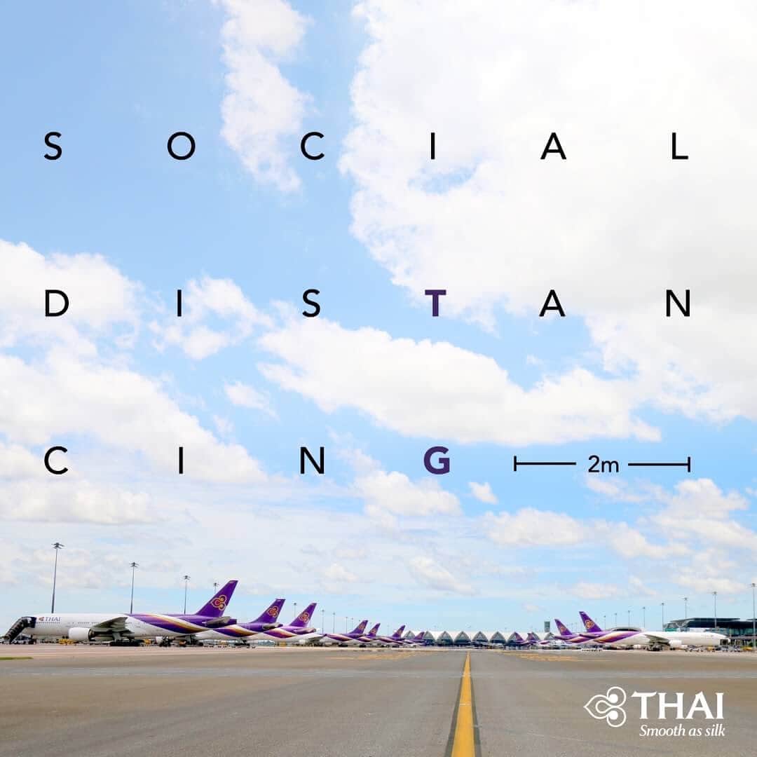 タイ航空さんのインスタグラム写真 - (タイ航空Instagram)「Stay Home, Stay Safe, Stay Healthy  #ThaiAirways #SocialDistancing」3月27日 21時53分 - thaiairways