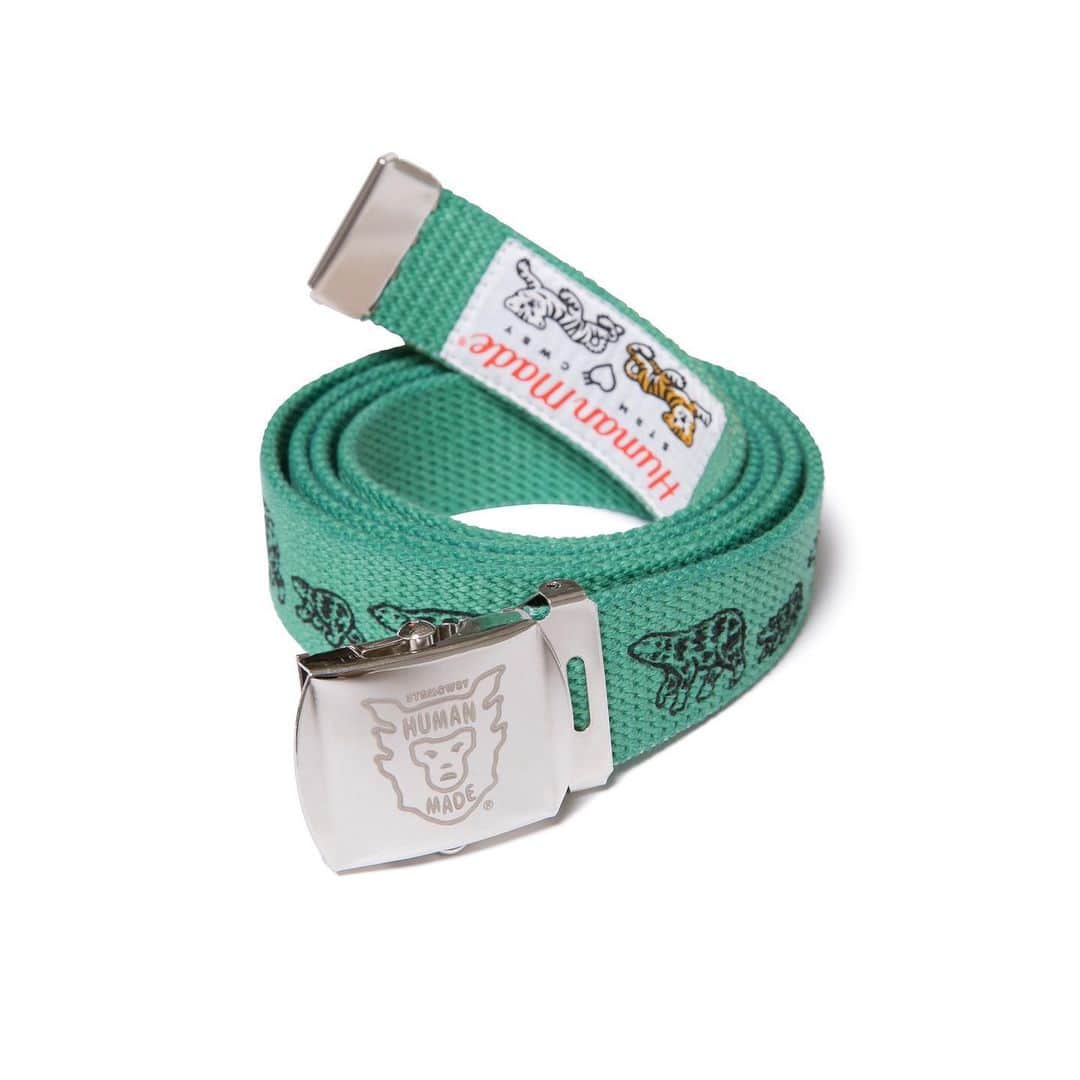 HUMAN MADEさんのインスタグラム写真 - (HUMAN MADEInstagram)「"WEB BELT" now available in store and online. www.humanmade.jp  コットン素材のGIベルトです。カラーは2色展開。白熊のプリントが特徴です。 Cotton G.I belt, available in two colors with polar bear print.」3月28日 12時50分 - humanmade