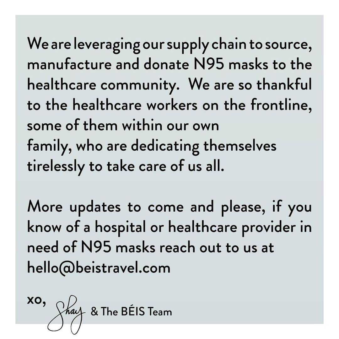 シェイ・ミッチェルさんのインスタグラム写真 - (シェイ・ミッチェルInstagram)「Joining others like @csiriano @revolve @pairofthieves @hedleyandbennett to make sure our healthcare workers get the protection they need  COVID-19 is highlighting a lot of uncertainty, but it’s also bringing out good from all corners of the world. @beis is proud to supply N95 masks you healthcare workers on the frontlines  We are doing what we can to help offset the ripple effects of COVID-19. More details above☝🏽」3月28日 5時32分 - shaymitchell