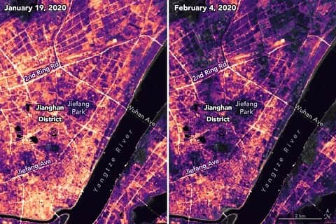 NASAさんのインスタグラム写真 - (NASAInstagram)「The nighttime lights of cities & infrastructure are fingerprints of civilization. 💡⁣ ⁣ With @NASAEarth satellite data, scientists detected signs of the shutdown of business and transportation in central China in late Jan. in response to the COVID-19 outbreak. ⁣ ⁣ At night, satellite images such as these capture a uniquely human signal– artificial lighting. Remotely-sensing this light provides a new data source for improving our understanding of interactions between human systems and the environment. ⁣ ⁣ This imagery is part of a larger project at NASA called Black Marble, which is playing a vital role in research on light pollution, illegal fishing, fires, disaster impacts and recovery, and human settlements and associated energy infrastructures.⁣ ⁣ Image Credit: NOAA/NASA ⁣ ⁣ #NASA #CityLights #SatelliteImagery #EarthPics #Science #BlackMarble」3月28日 7時25分 - nasa