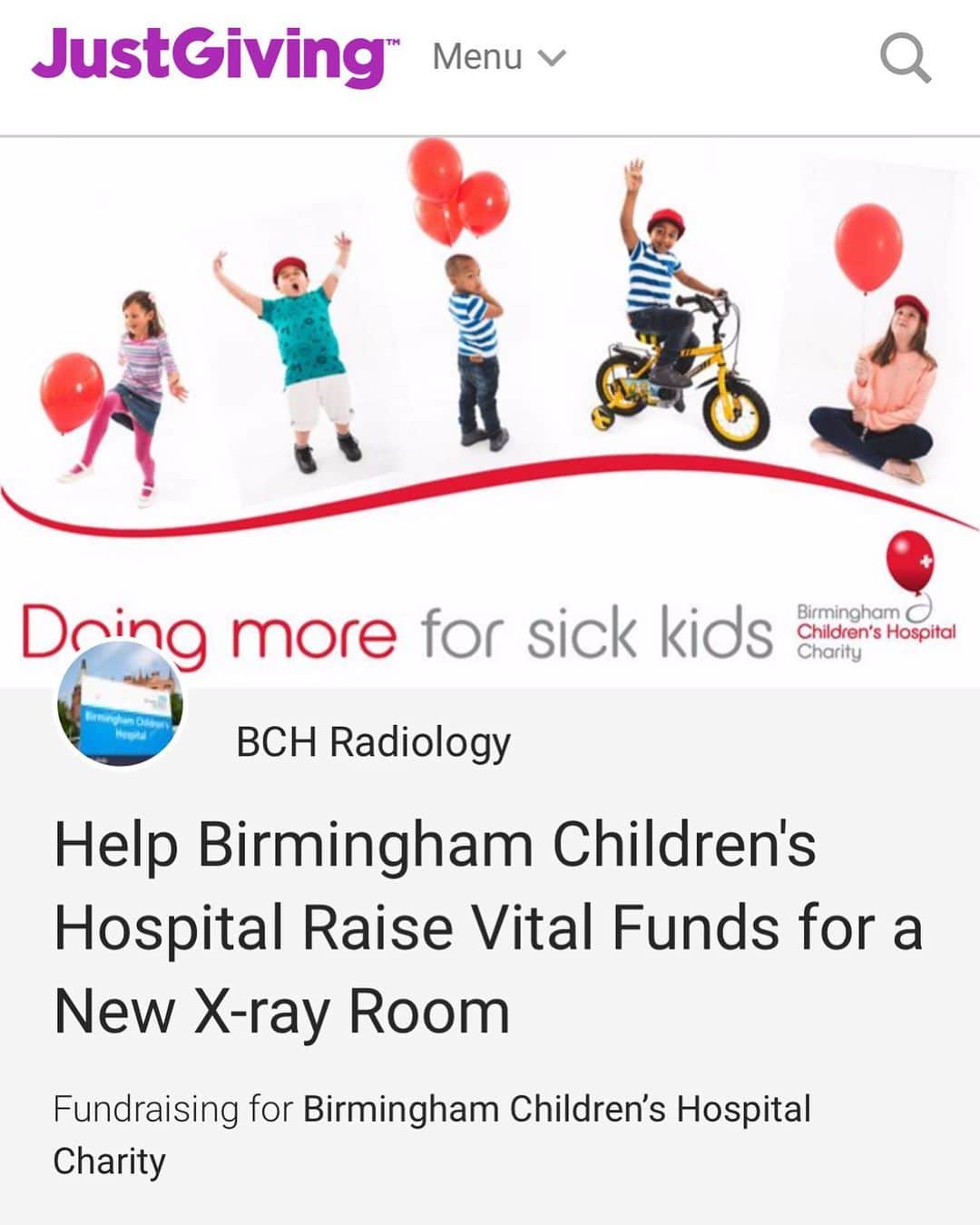 ダニエル・クローリーのインスタグラム：「Please can you spare the time and the cost of a cup of coffee to help Birmingham Children’s Hospital Radiology Department raise funds for a desperately needed new X-Ray  room. https://www.justgiving.com/fundraising/radiologydeptbch」