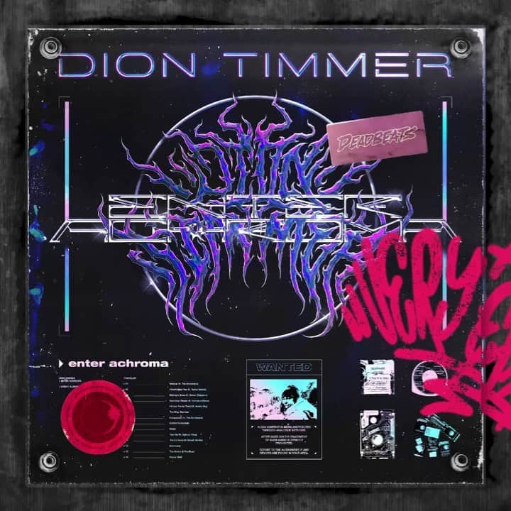 Zeds Deadのインスタグラム：「Congrats to the homie @dion_timmer on dropping his debut album “Enter Achroma” today! Everyone go listen to this incredible piece of work🤘. Out now via @deadbeats」