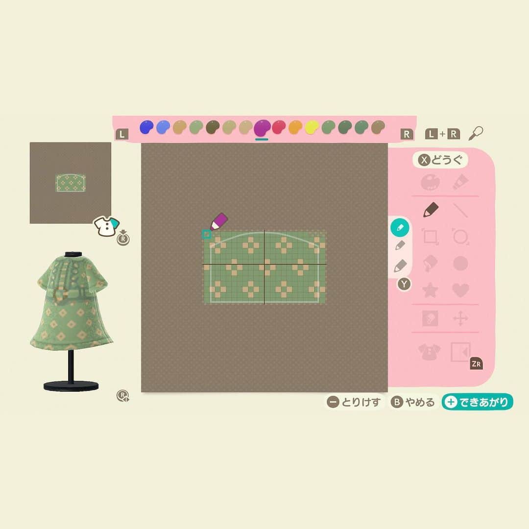 みーこさんのインスタグラム写真 - (みーこInstagram)「🍃どうぶつの森で作ったコーデをイラスト化🍃﻿ ﻿ グリーンのワンピースとカンカン帽を合わせてガーリーに💐✨﻿ ﻿ #どうぶつの森 #あつまれどうぶつの森 #animalcrossing #acnh #イラスト #ファッションイラスト #ファッションコーデ #春コーデ #ドット絵」3月28日 23時25分 - meecosme